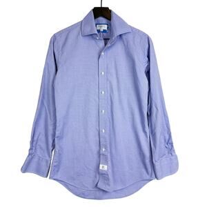 Emmett London Slim Fit Dress Shirt Cotton Blue Butterfly Contrast - 15 38cm
